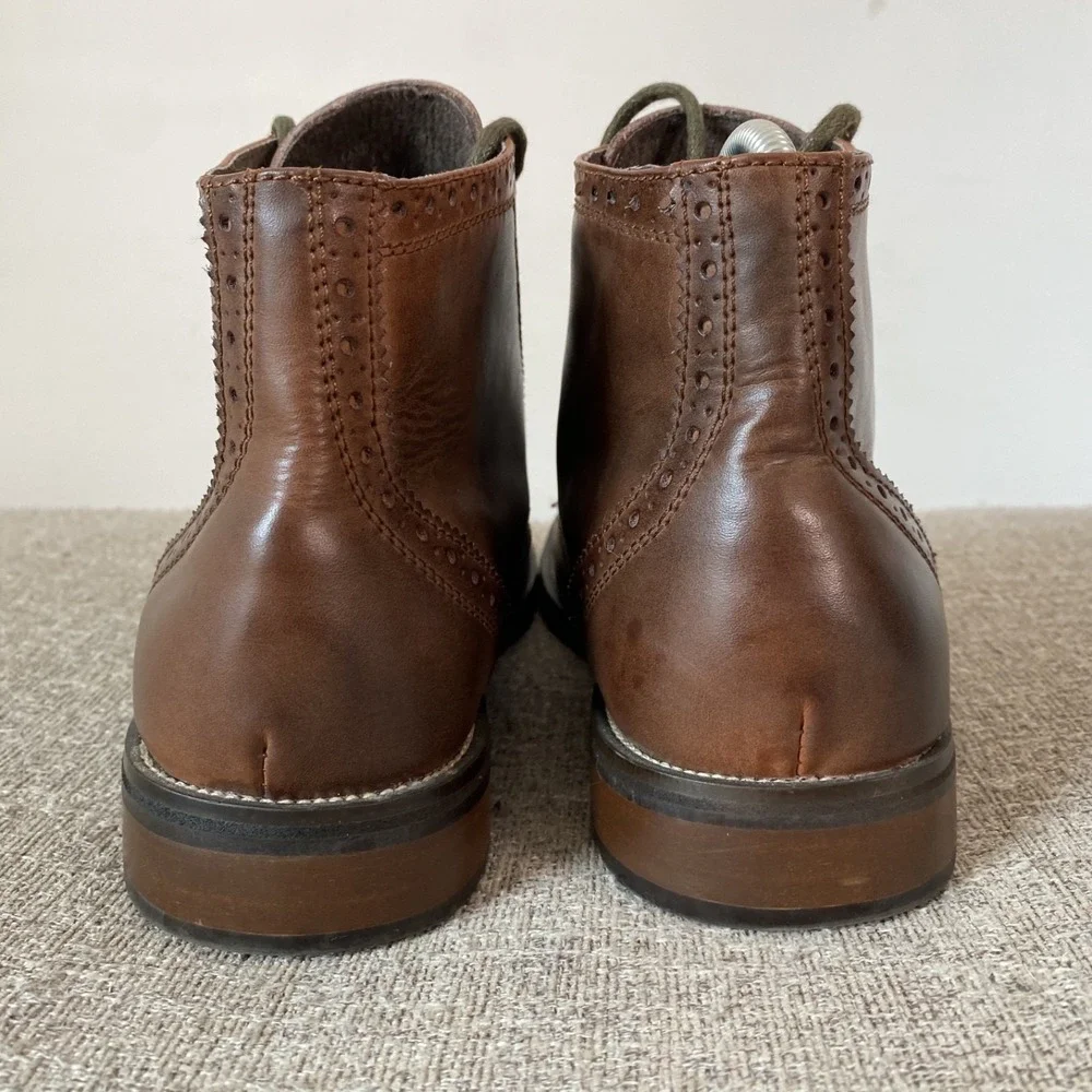 Steve Madden Mens Evander Leather Wing Tip Ankle Boots Size 9.5 Dressy Casual - Picture 6 of 10